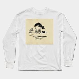 Pen Girl and her Cat Long Sleeve T-Shirt